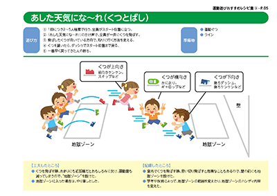 運動遊びレシピ集:あした天気にな～れ（くつとばし）