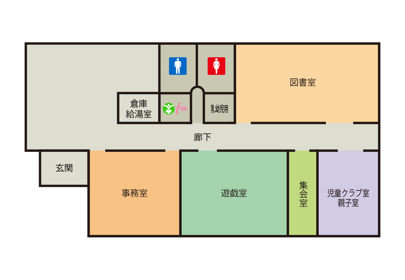 水の森児童館 施設内レイアウト