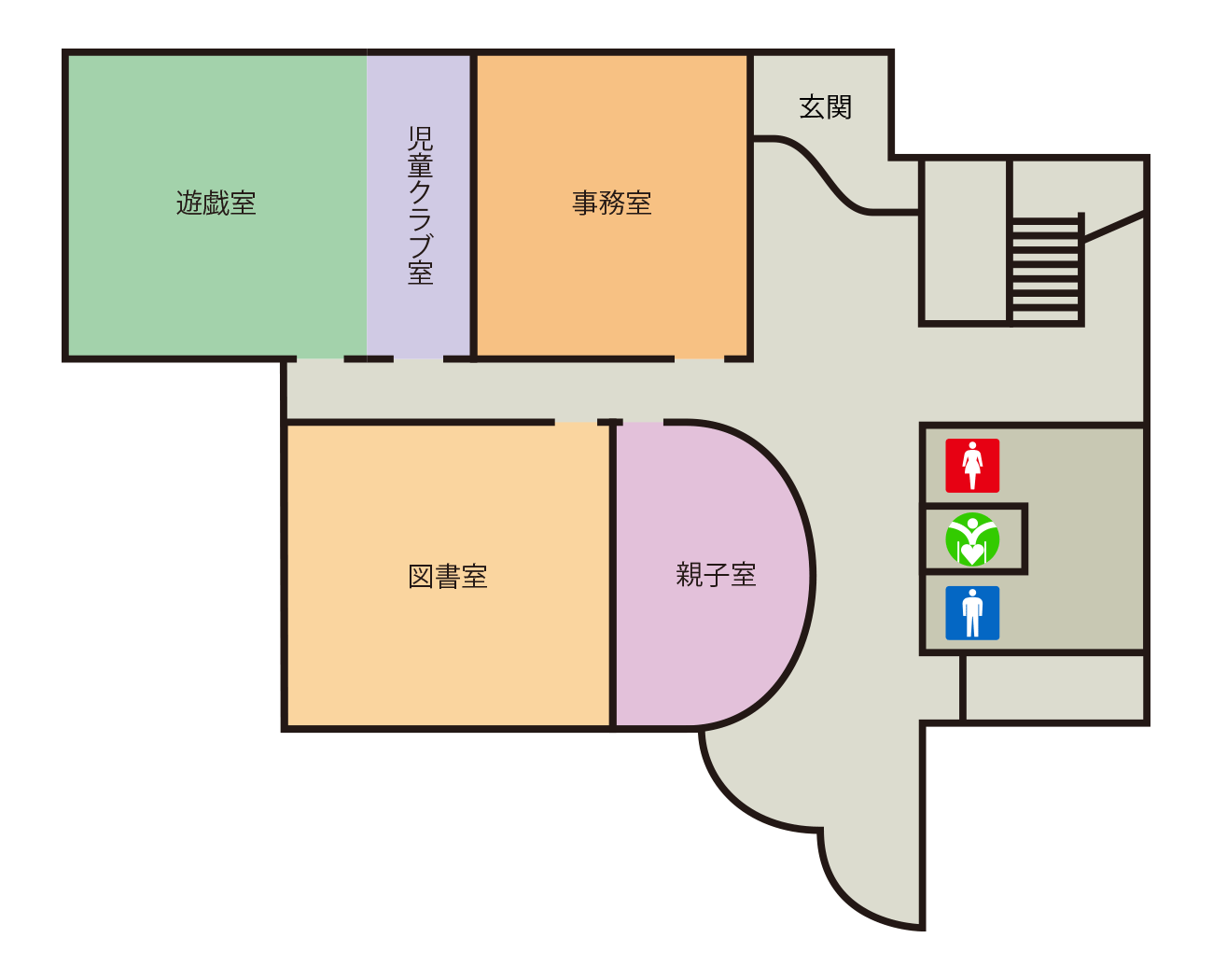 貝ケ森児童館 施設内レイアウト