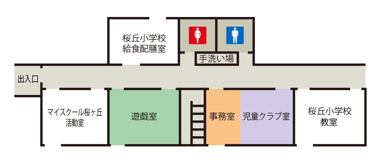 桜ケ丘マイスクール児童館 施設内レイアウト