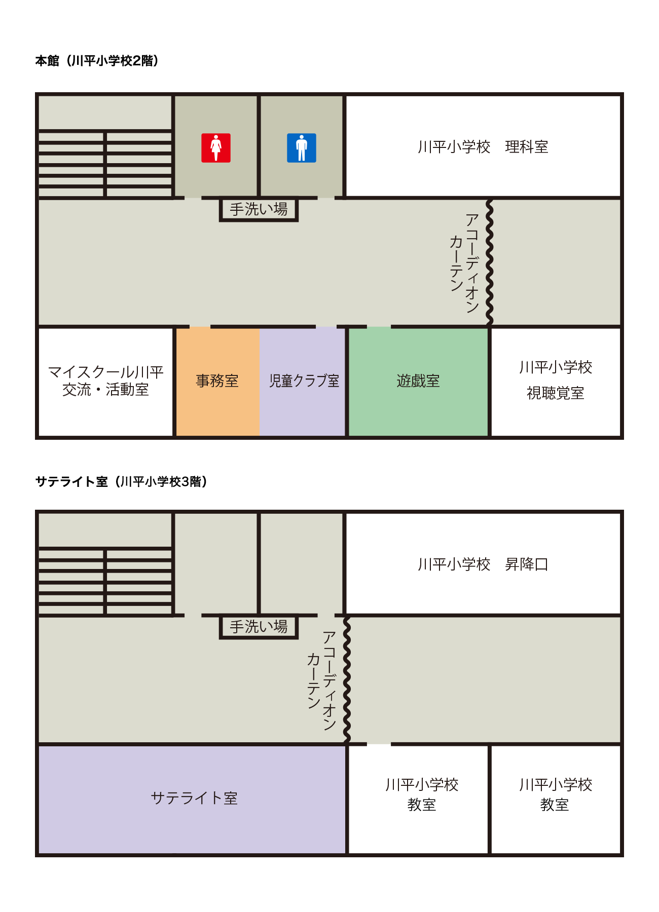 川平マイスクール児童館 施設内レイアウト