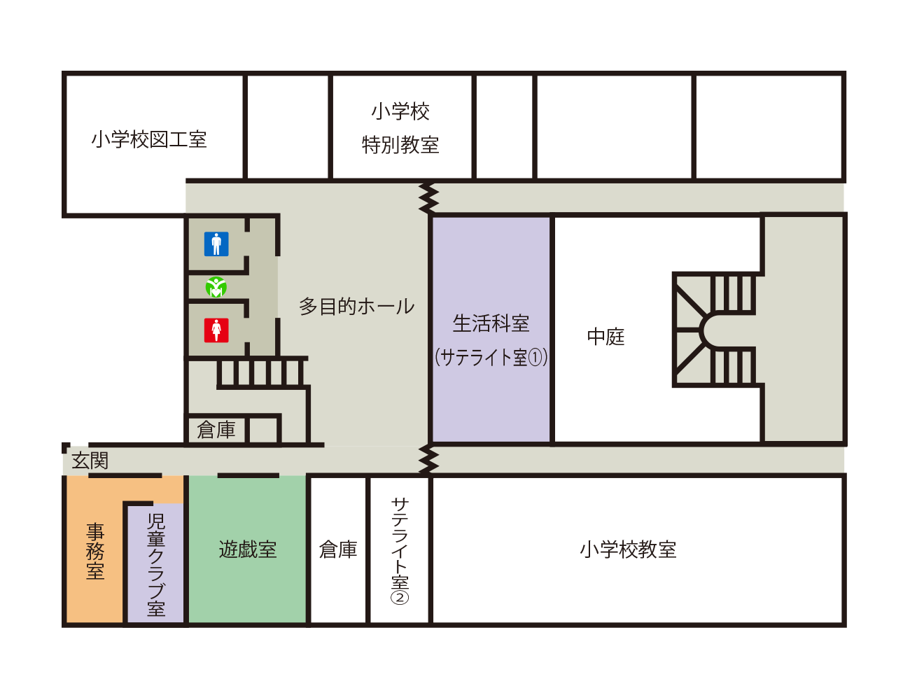 広瀬マイスクール児童館 施設内レイアウト