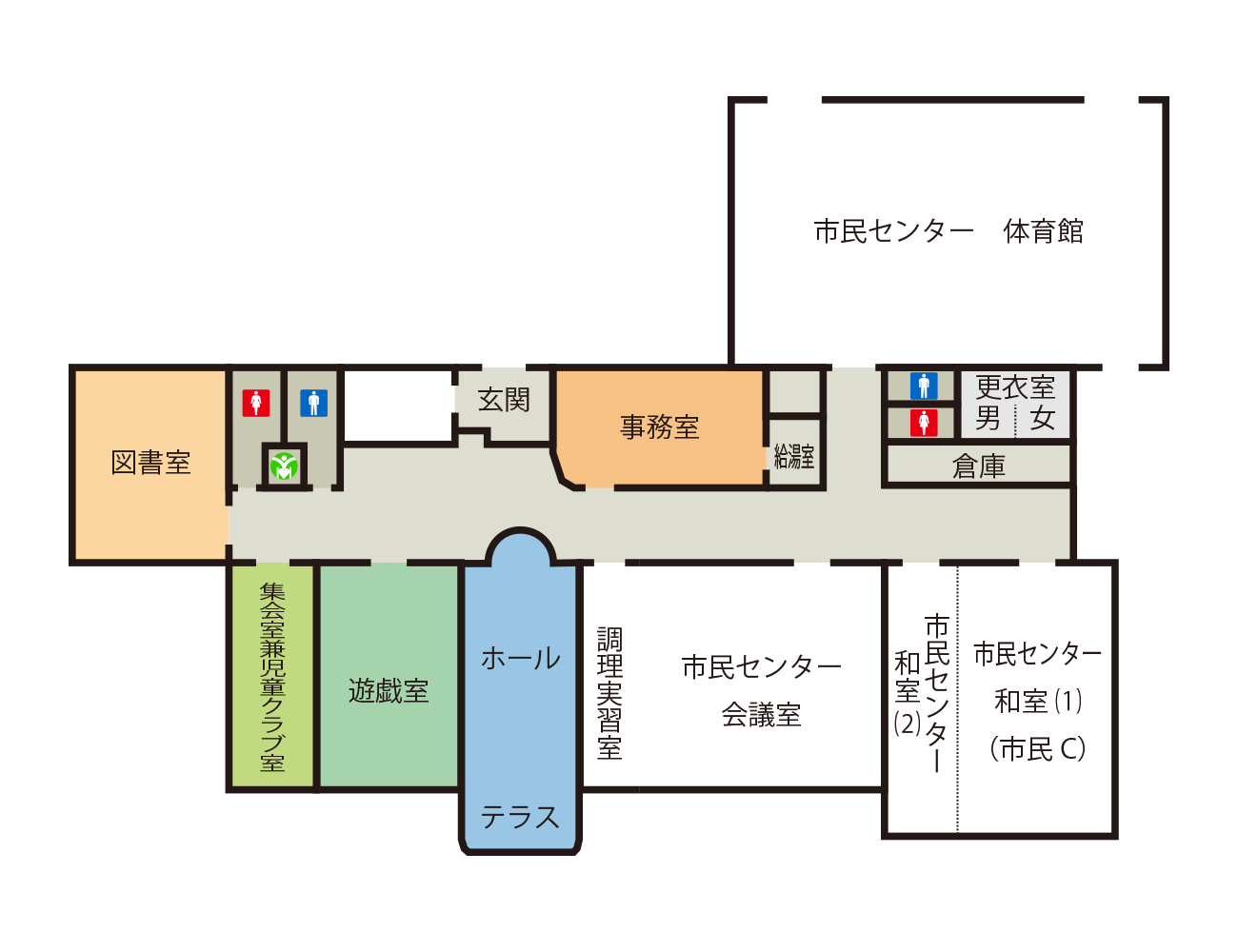 大沢児童館 施設内レイアウト