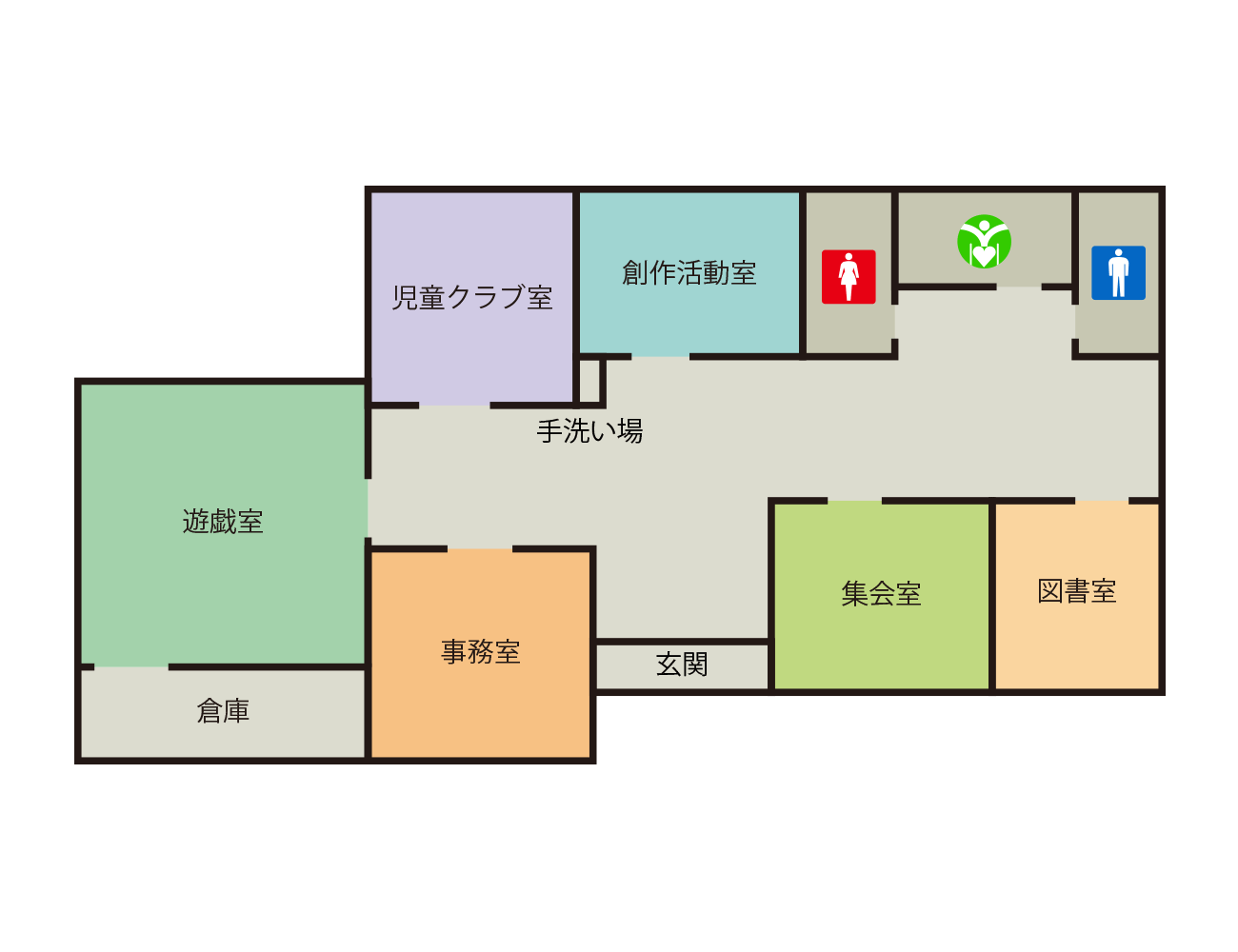 愛子児童館 施設内レイアウト