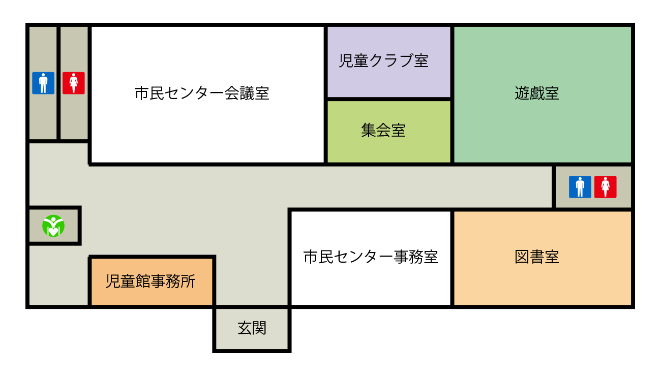 東部児童館 施設内レイアウト