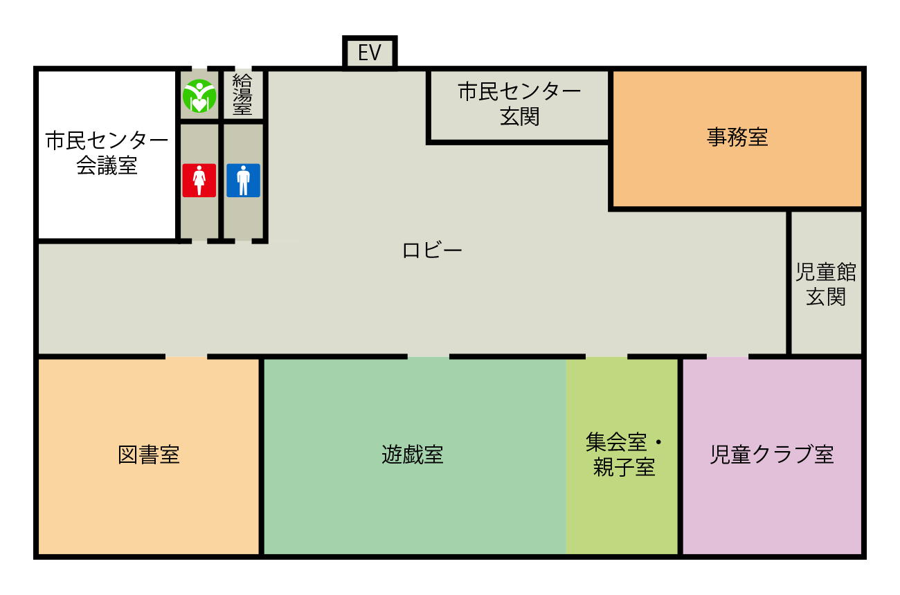 幸町児童館 施設内レイアウト