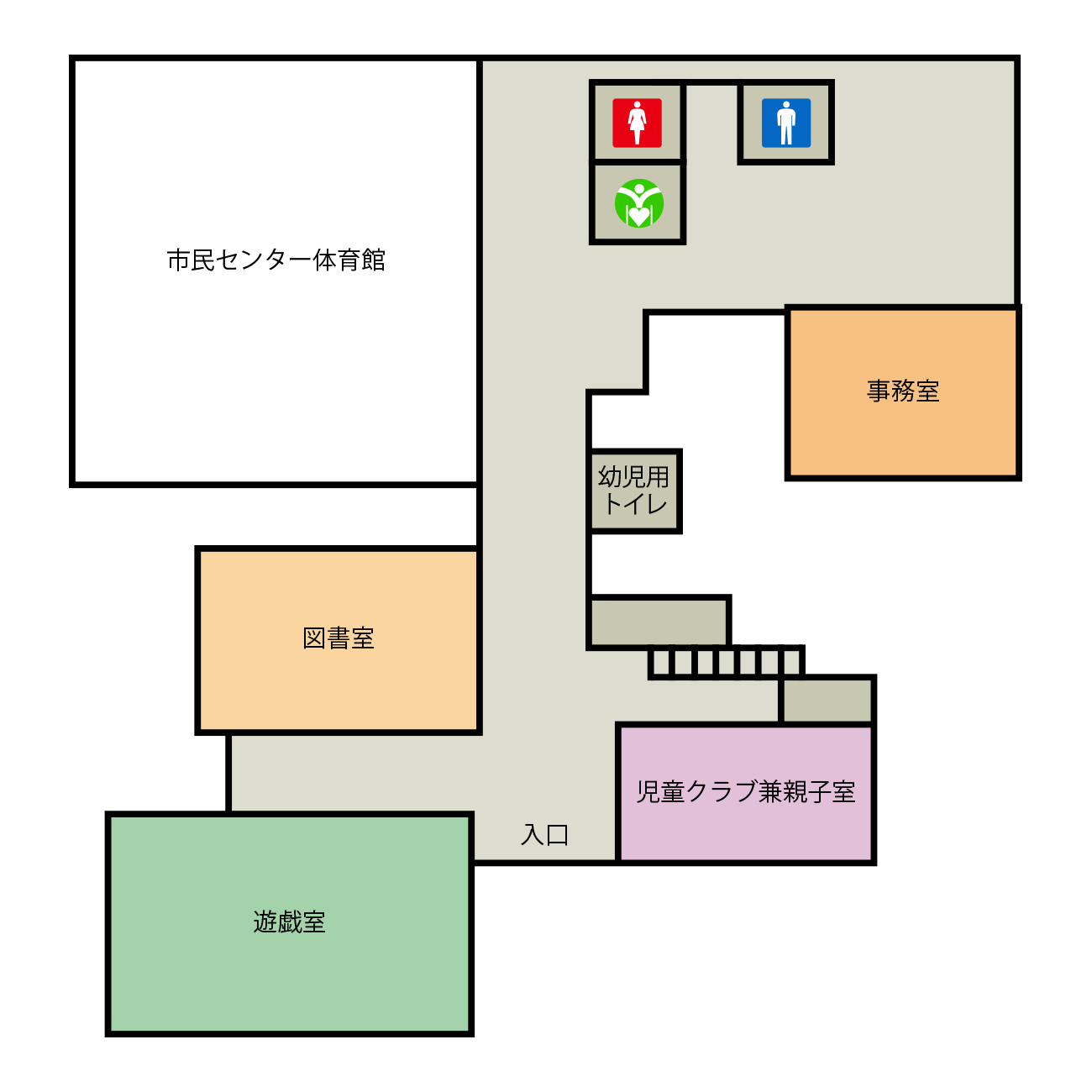 高砂児童館 施設内レイアウト