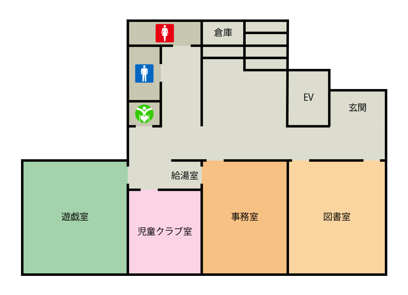 鶴ケ谷西児童館 施設内レイアウト