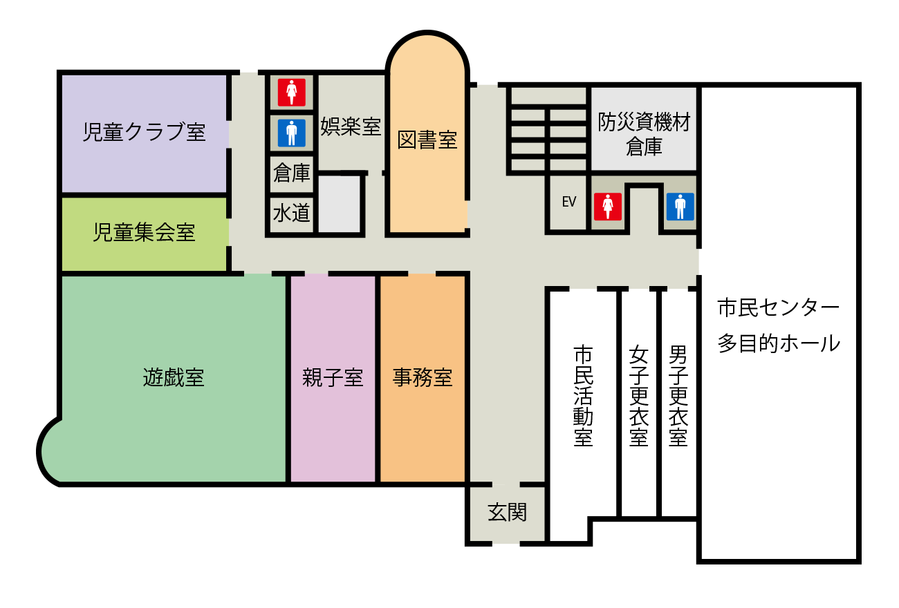 田子児童館 施設内レイアウト