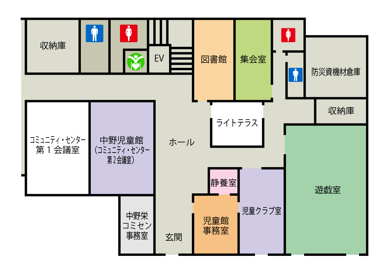 中野児童館 施設内レイアウト