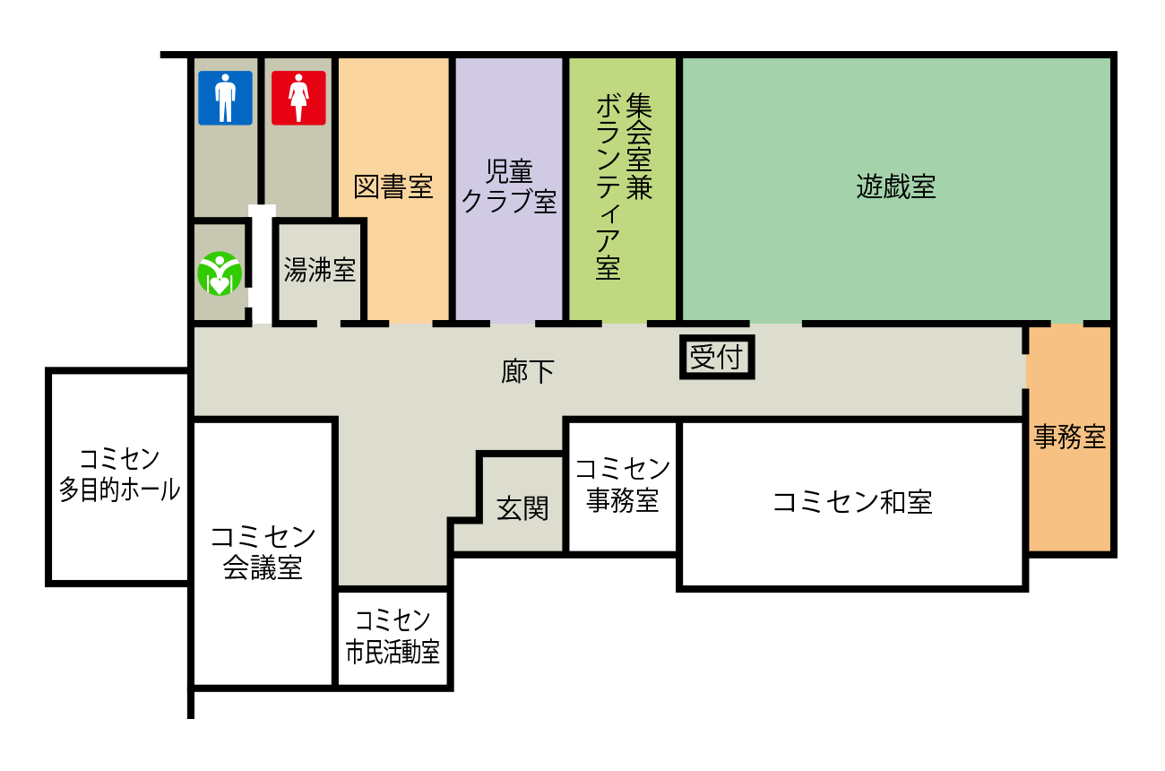 枡江児童館 施設内レイアウト