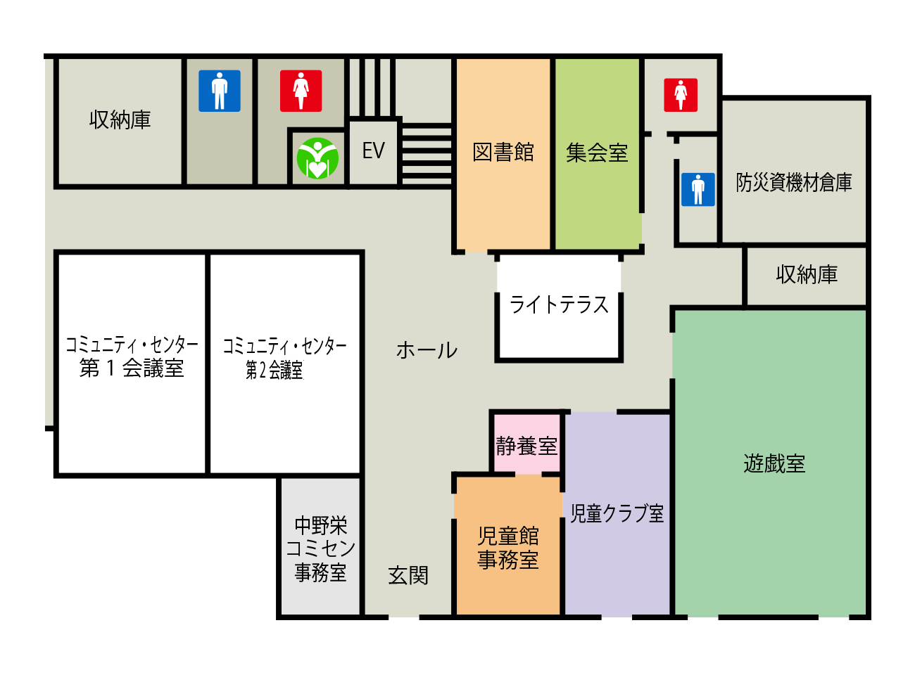 中野栄児童館 施設内レイアウト