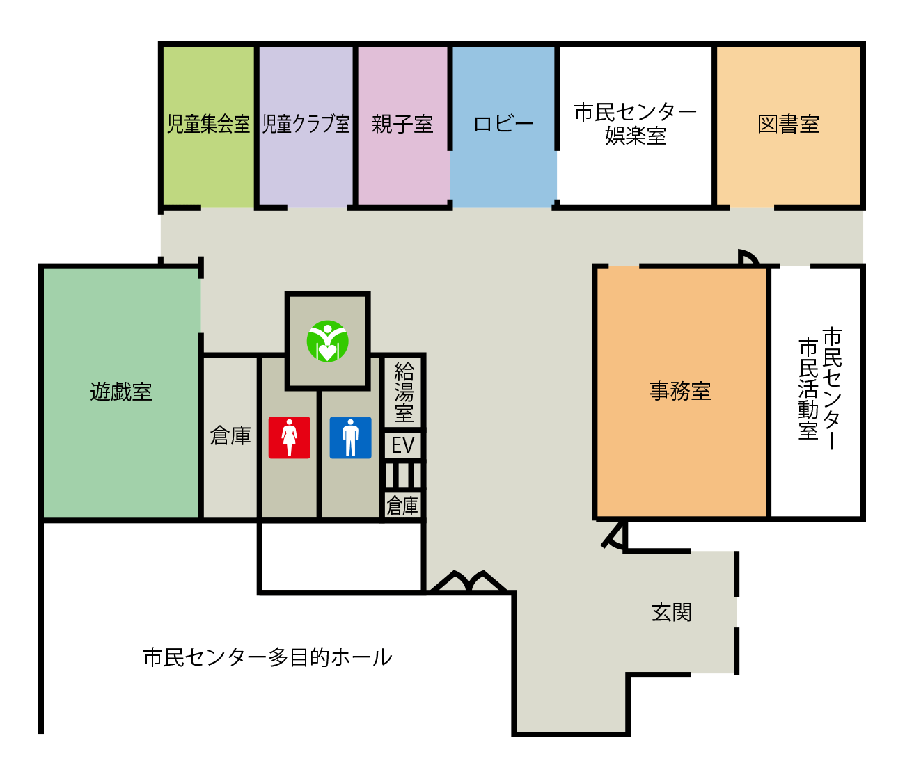 福室児童館 施設内レイアウト