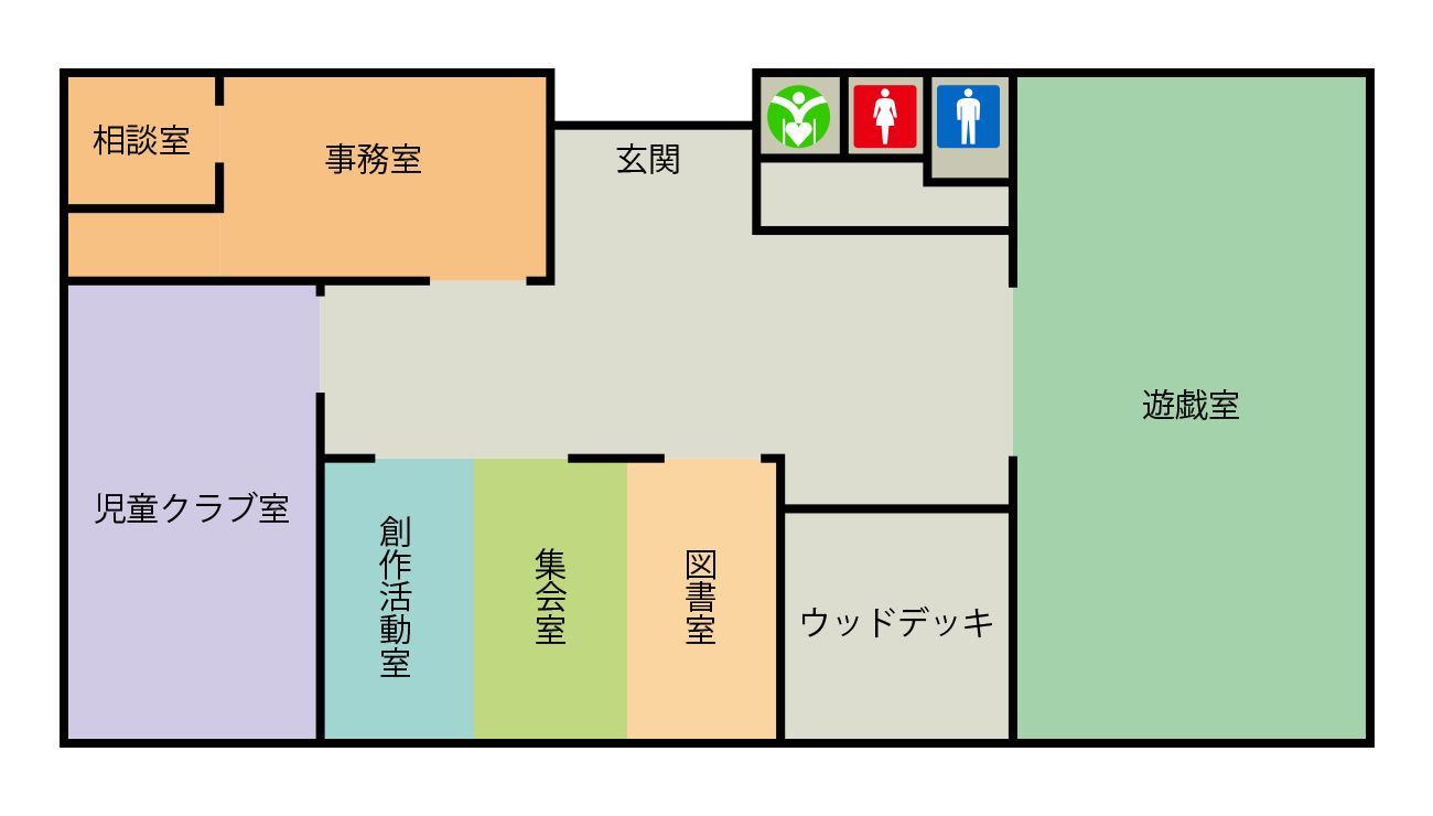 岡田児童館 施設内レイアウト