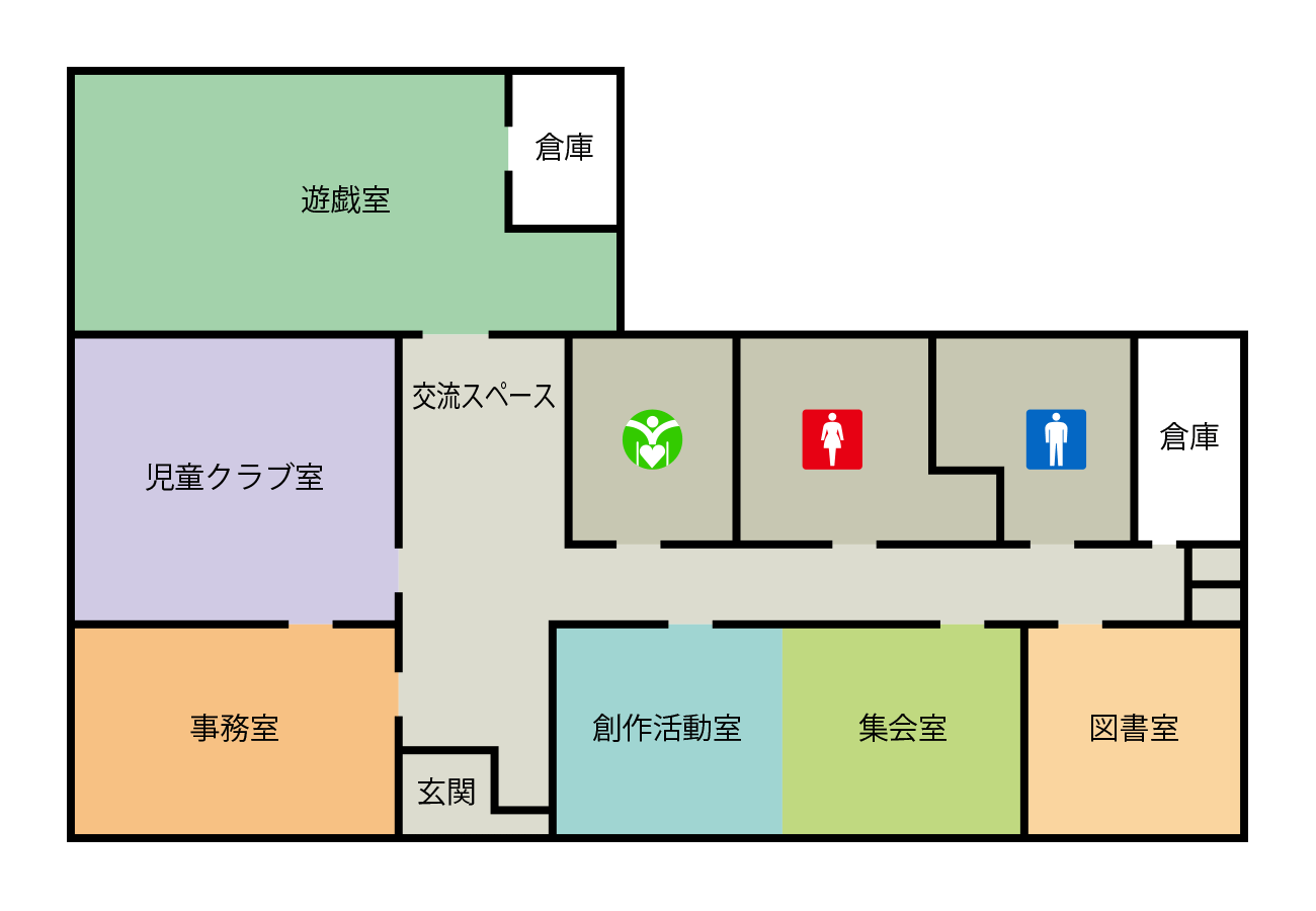 燕沢児童館 施設内レイアウト