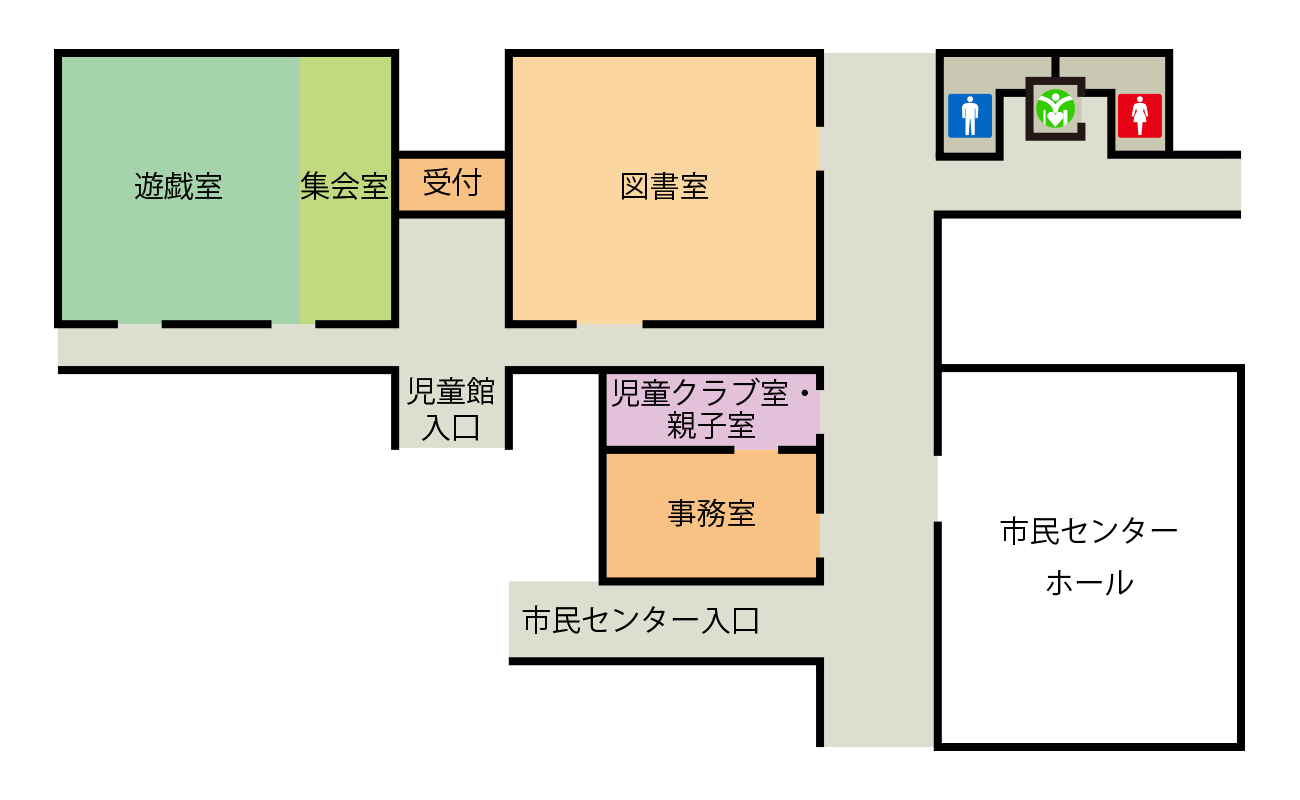 沖野児童館 施設内レイアウト