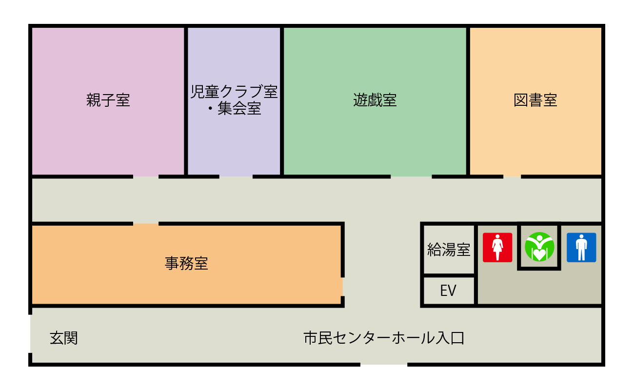 若林児童館 施設内レイアウト