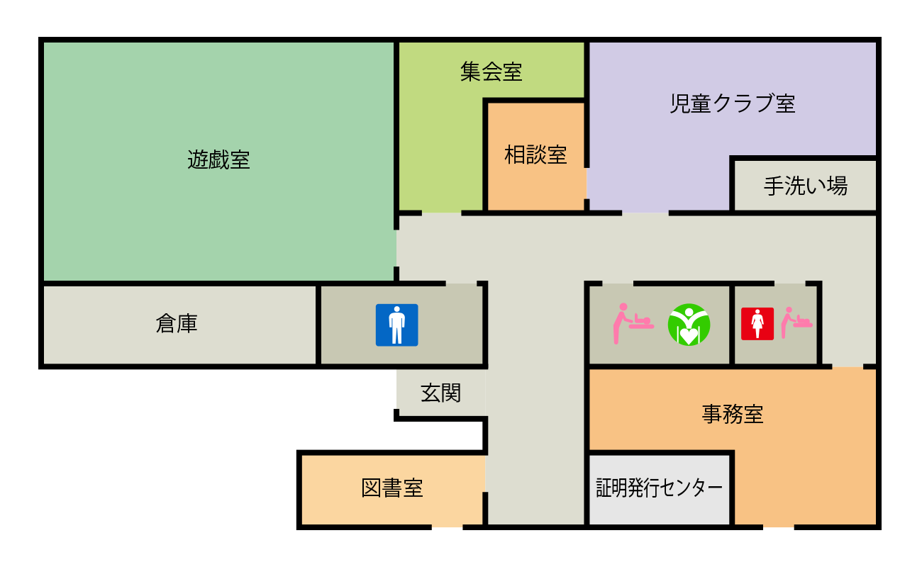 七郷児童館 施設内レイアウト