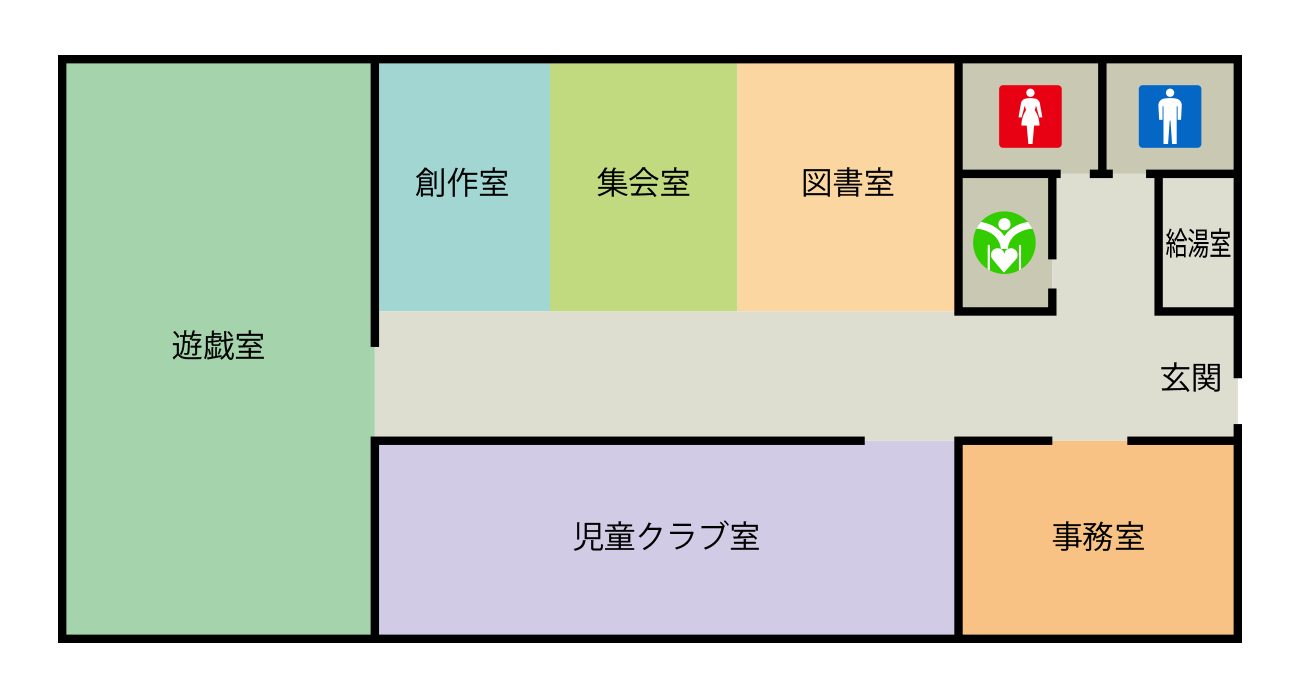 蒲町児童館 施設内レイアウト