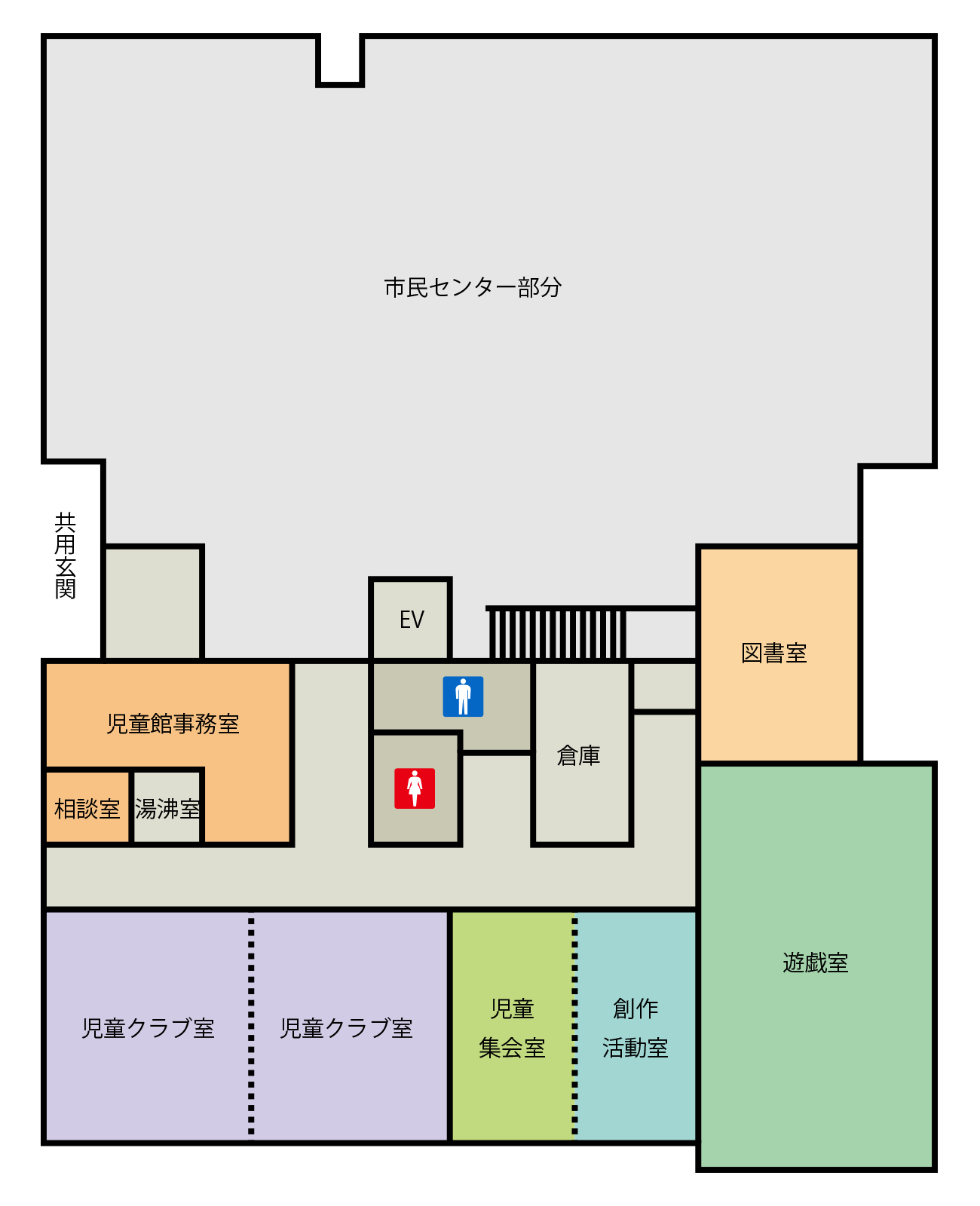 西多賀児童館 施設内レイアウト