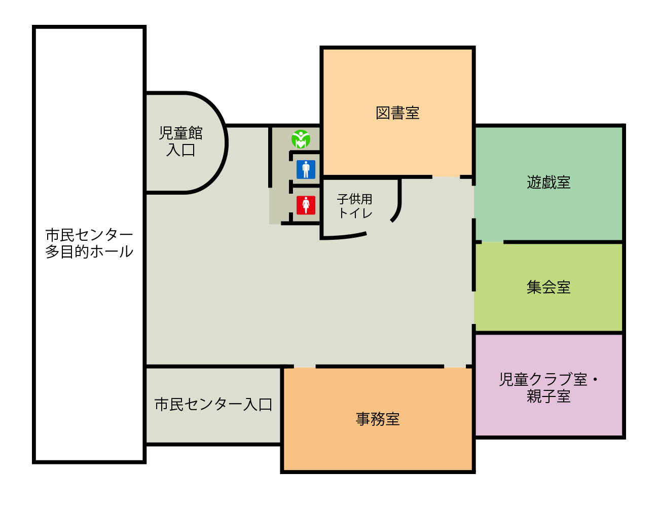 柳生児童館 施設内レイアウト