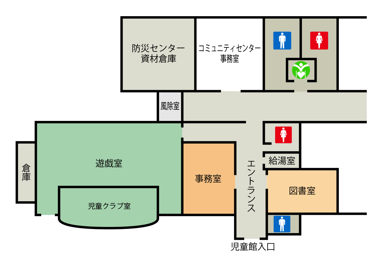 長町南児童館 施設内レイアウト