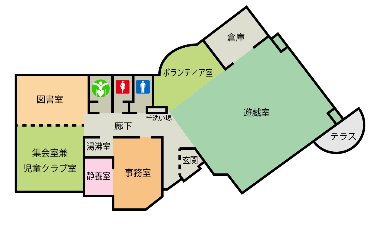 向山児童館 施設内レイアウト