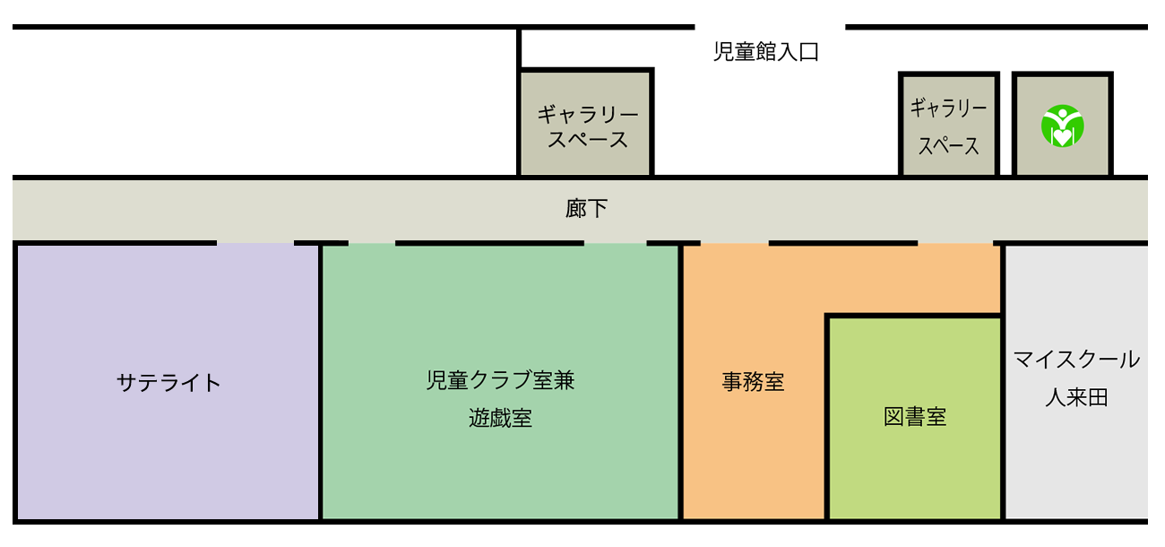 人来田マイスクール児童館 施設内レイアウト