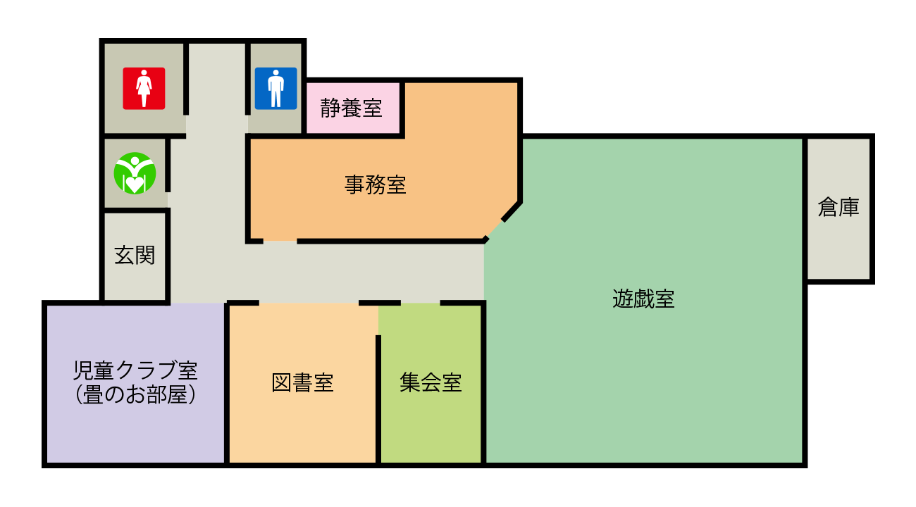 八木山児童館 施設内レイアウト