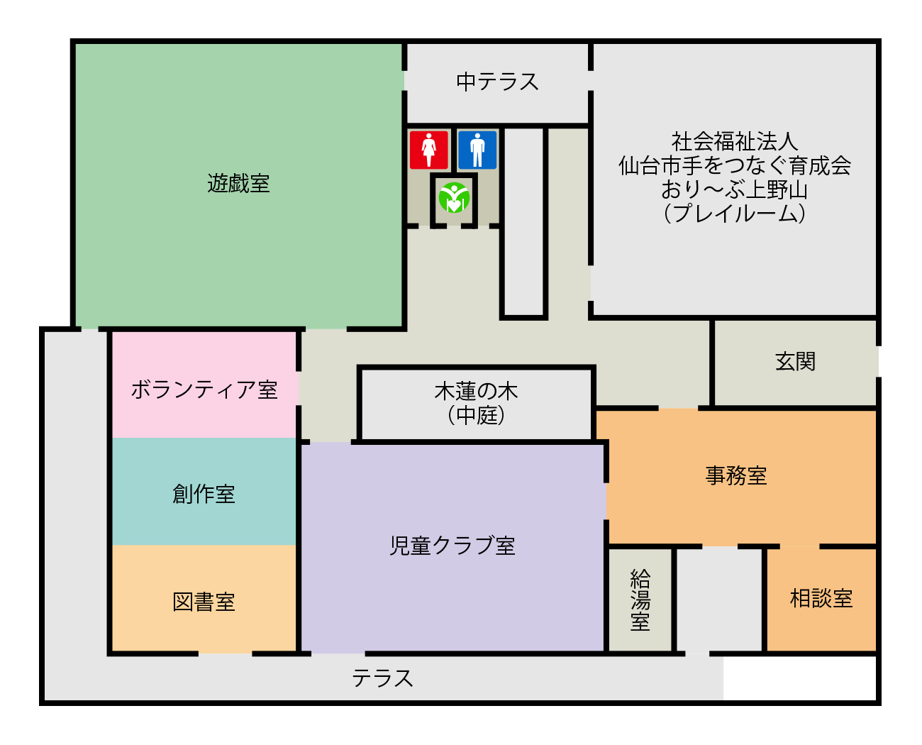 上野山児童館 施設内レイアウト