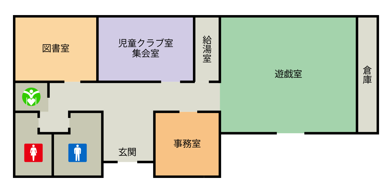 湯元児童館 施設内レイアウト