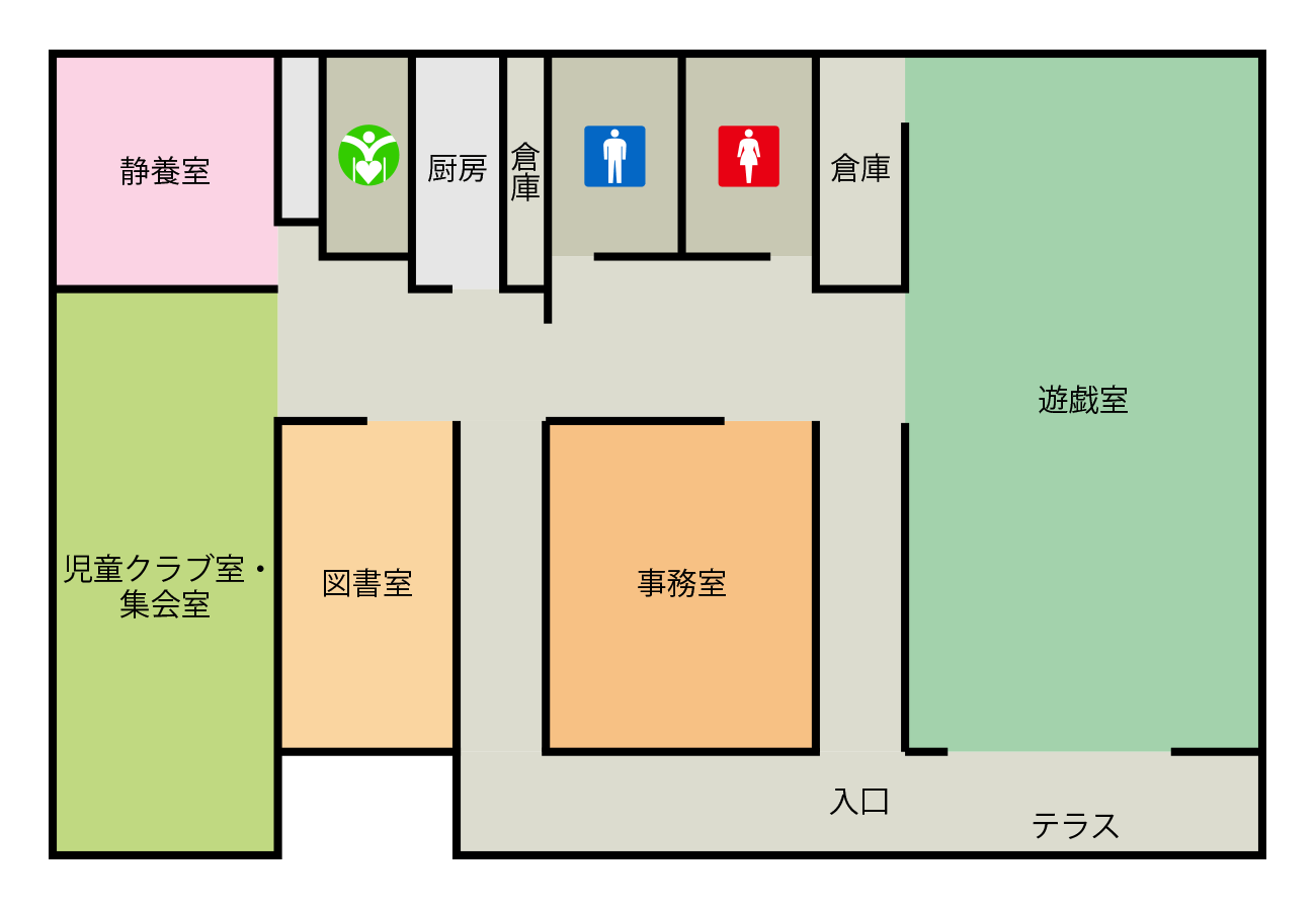 根白石児童館 施設内レイアウト