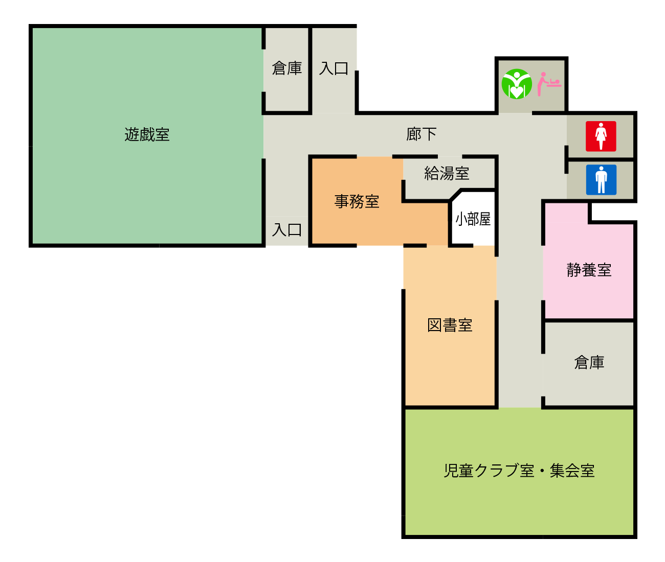 将監西児童館 施設内レイアウト