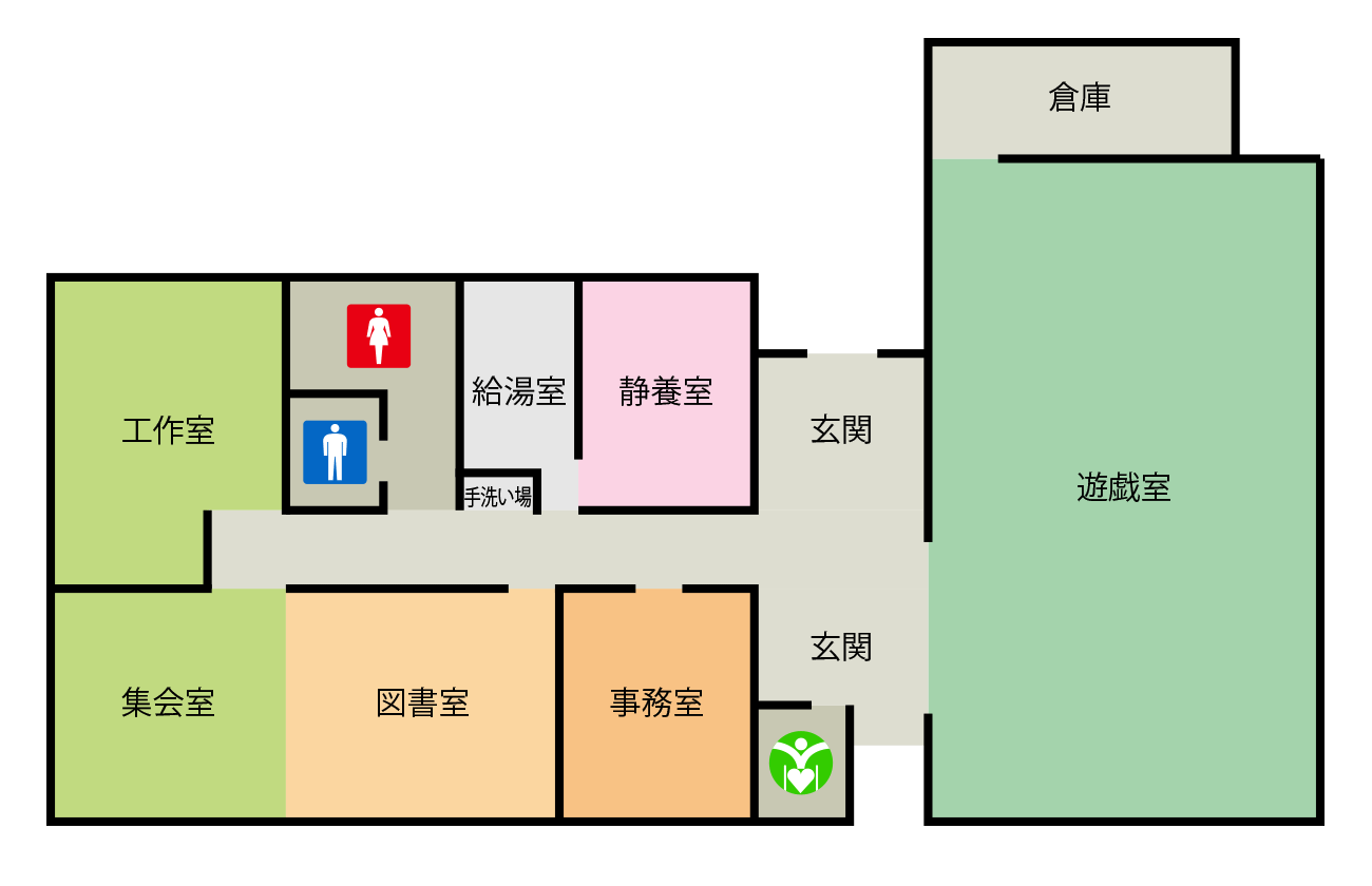 寺岡児童センター 施設内レイアウト