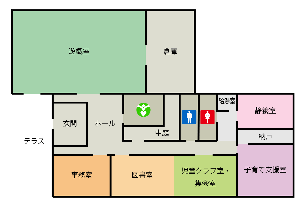 虹の丘児童センター 施設内レイアウト