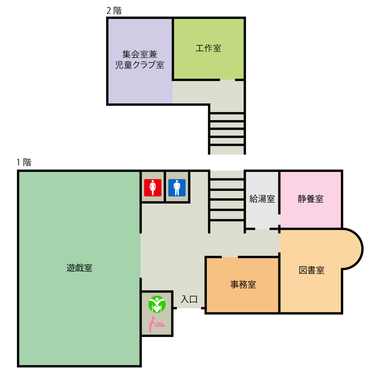 七北田児童センター 施設内レイアウト