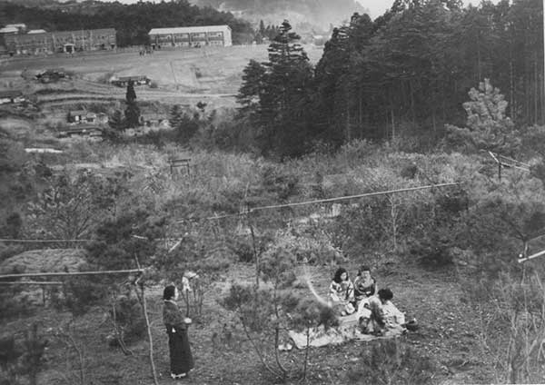 開園当時の野草園（愛宕中まで一望できた）